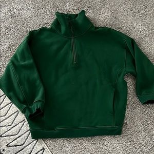 Green lululemon thick fleece half zip-baggy/oversize fit